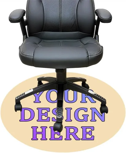 Vista 90 de Tapete redondo personalizado para silla de escritorio de oficina, diseño de tu propio logotipo de foto, texto, alfombrillas circulares