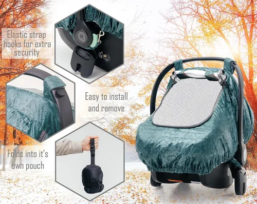 Vista 4 de Fundas de asiento de automóvil de ajuste universal para bebés - Funda impermeable para asiento de automóvil para bebés y bebés con bolsa