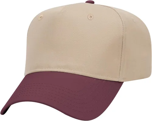 Vista 18 de OTTO Gorra de béisbol de perfil medio con 5 paneles OTTO 31-069 Negro y natural.