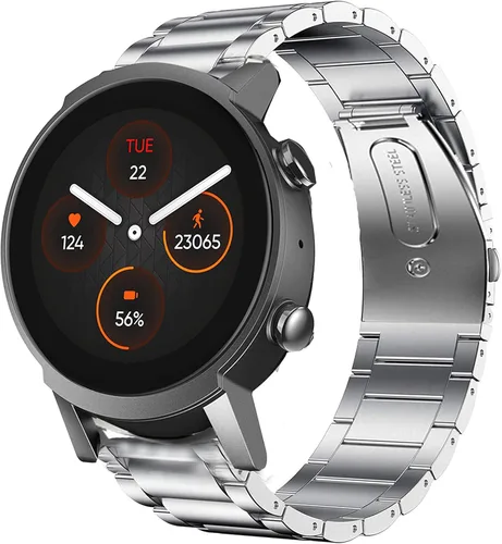 Vista 9 de Lamshaw Compatible con correas Ticwatch E3, correa de repuesto de metal de acero inoxidable compatible con Ticwatch E3 Smart Watch