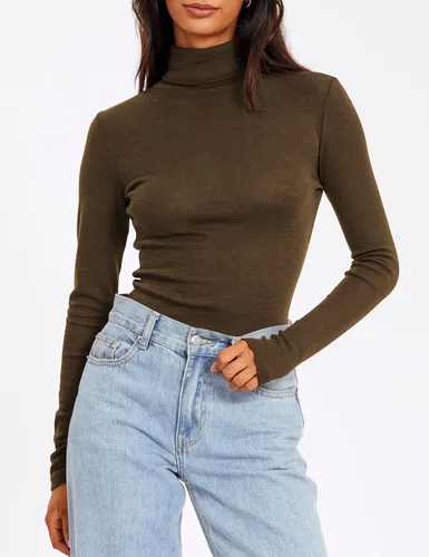 Vista 2 de SUNBS Camisas de manga larga de cuello alto para mujer, 3 piezas, cuello alto, moda de otoño, 2025, ajuste delgado, ropa interior térmica de invierno