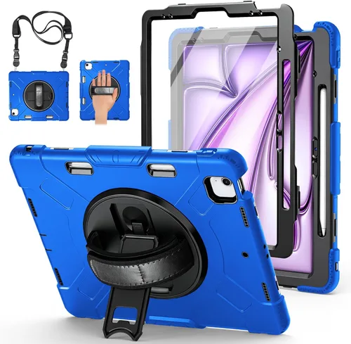Vista 31 de Funda para iPad Pro 11 M5 2025/M4 2024: Funda protectora para iPad Pro de 11 pulgadas 5ª generación con protector de pantalla, soporte, asa y correa