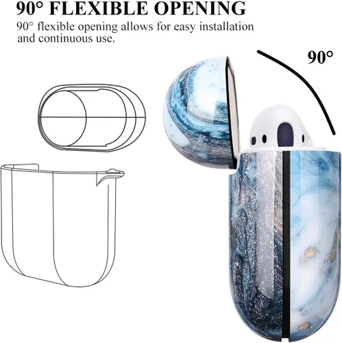 Vista 4 de Funda protectora rígida para Airpods con llavero, compatible con AirPods 21, para niñas, niños o adultos, duradera y a prueba de golpes