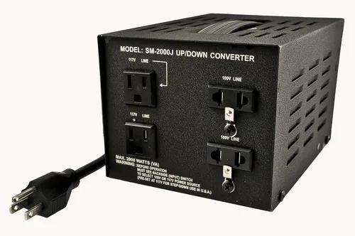 Vista 5 de Simran SM-100J - Convertidor de voltaje japonés reductor, convierte 110 V a Japón 100 voltios para usar productos japoneses en EE. UU., 100 vatios