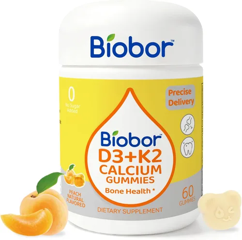 Vista 10 de Biobor Gomitas naturales de vitamina D3 K2, 5000 UI de vitamina D3 y 100 mcg de vitamina K2 (MK-7), apoya los huesos saludables, suplemento de salud