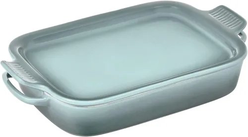 Vista 6 de Le Creuset Fuente rectangular de gres con tapa de bandeja, 14 3/4" X 9", Artichaut