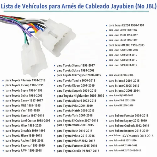 Vista 2 de Arnés de cableado ISO Compatible con Toyota Subaru Lexus Scion Adaptador Conector Enchufe de Cable de Radio Estéreo de Coche Car Radio Stereo Wire