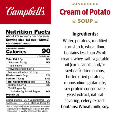 Vista 2 de Campbell's Sopa Condensada de Crema de Papa, Lata de 10.5 Onzas