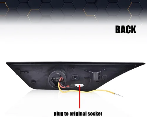 Vista 2 de PIT66 Luces LED laterales de señalización Switchback compatible con Honda Civic 2016 2017 2018 2019 2021, lente ahumada, 33850TBAA02 33850TBAA01