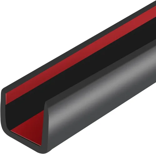 Vista 31 de Borde de goma protector, canal en U autoadhesivo de 1-1/2 pulgadas para maderas, bandas flexibles en forma de U para despegar y pegar, protector