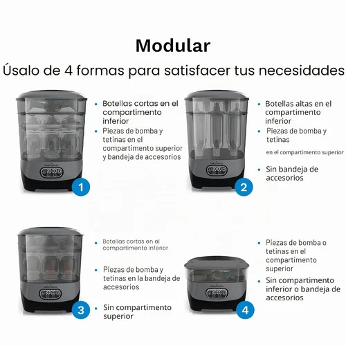 Vista 4 de Baby Brezza Esterilizador y secador de botellas avanzado: mayor capacidad