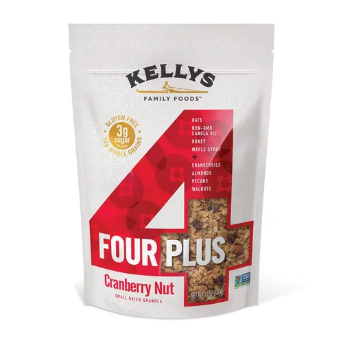 Vista 11 de Kellys Four Plus Granola Cereal Granola saludable de manzana y canela para yogur Snacks hechos a mano para el desayuno – 12 onzas