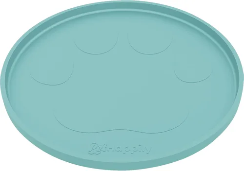 Vista 56 de Tapete grande de silicona para cuencos de comida y agua, bordes elevados para evitar derrames, impermeable, protege el suelo, fácil de limpiar