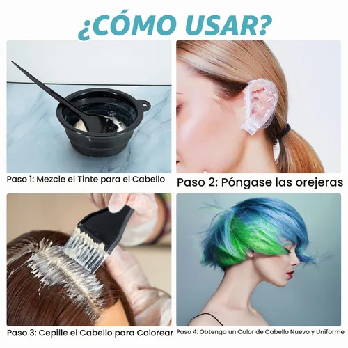 Vista 6 de Xarchy Kit de 12 piezas de blanqueador para el cabello, productos profesionales para teñir el cabello con cepillo de tinte para el cabello, cuenco