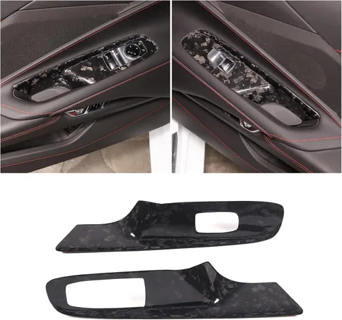 Vista 7 de Sekhyna Cubierta del panel de interruptor de elevación de ventana compatible con Chevrolet Corvette C8 Coupe Stingray 2020 2021 2022 2023 ABS 2