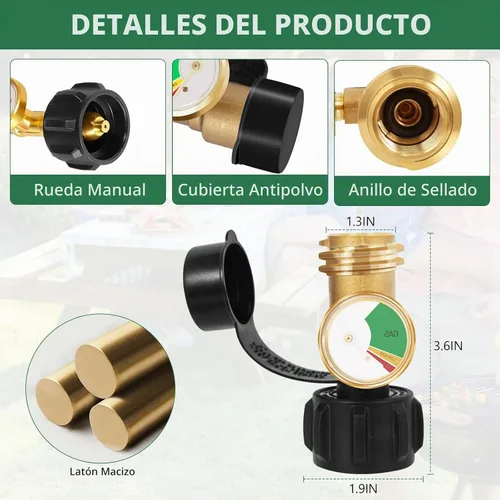 Vista 4 de Indicador de nivel de tanque de propano Detector de fugas de gas