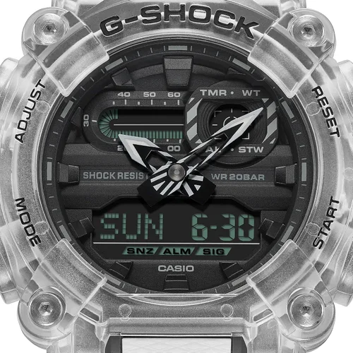 Vista 2 de G-Shock GA900SKL-7A Reloj de la serie esqueleto de ondas sonoras color blanco Blanco transparente