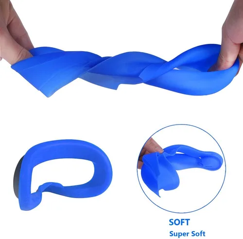 Vista 4 de Juego de fundas para Oculus Quest 2, 1 funda de silicona para Oculus Quest 2, funda de cojín para ojos para Oculus Quest 2, funda de cojín