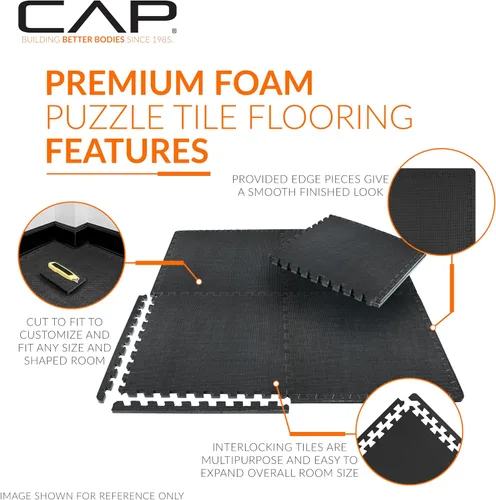 Vista 32 de CAP Puzzle Exercise Mats 1/2” Thick EVA Interlocking Foam Tiles for Home Gym Flooring Multiple Options