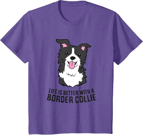Vista 46 de Camiseta Border Collie Owner Life Is Better With a Border Collie Dog, Blanco, S