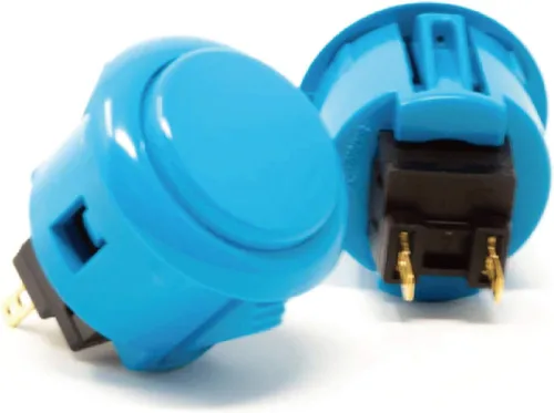 Vista 8 de Sanwa JLF-TP-8YT Joystick Sanwa 8 piezas OBSF-30 juego de pulsadores Color azul claro para juego arcade 4 y 8 vías ajustable juego de videojuegos