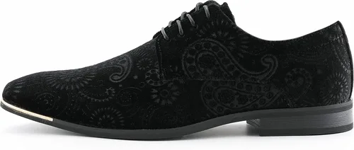 Vista 2 de Amali Chadwick - Zapatos de vestir para hombre, zapatos Oxford con cordones para hombre, zapatos de esmoquin, patrón de cachemira, punta de metal
