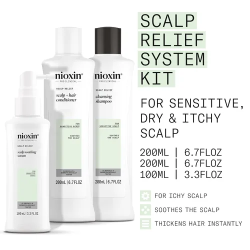 Vista 2 de Nioxin - Limpiador de cuero cabelludo seco y con comezón, línea de alivio Para cuero cabelludo sensible, seco y con picazón Fabricado con aloe