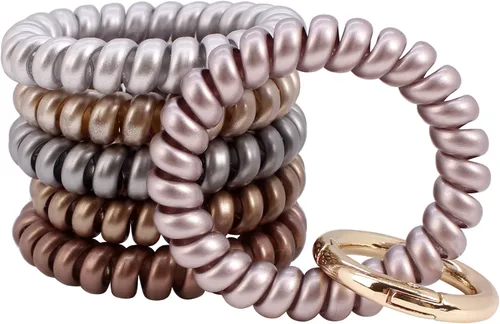 Vista 10 de BIHRTC Llavero de muñeca con resorte flexible espiral de muñeca de bobina de sauna llavero