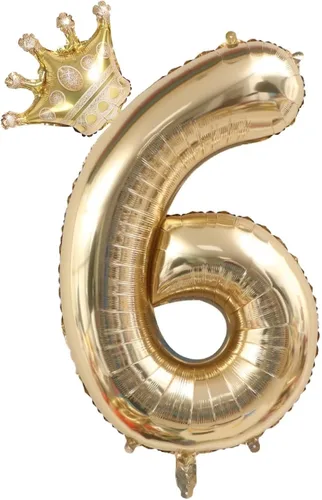 Vista 9 de Globos de oro blanco de 40 pulgadas con corona, decoraciones de fiesta de primer cumpleaños. (1)