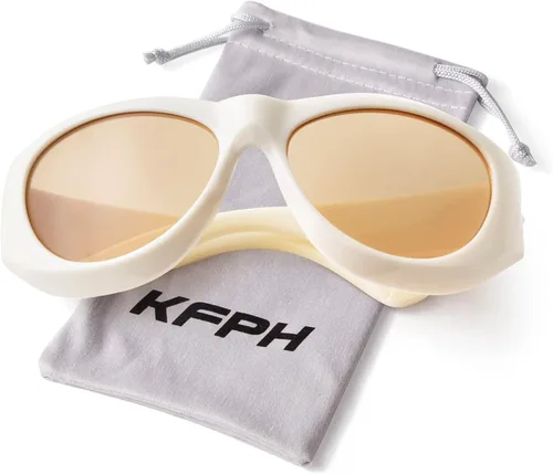 Vista 6 de KFPH Y2K - Gafas de sol punk para mujer, diseño geométrico envolvente, estilo punk hip hop, gafas de sol