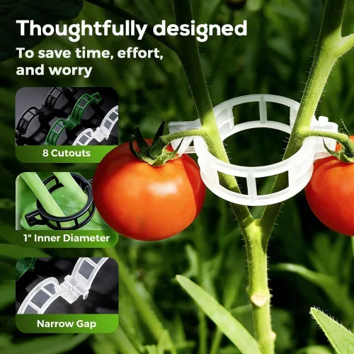 Vista 2 de Clips de soporte para plantas, clips de tomate mejorados 2026 para plantas trepadoras, clip de jardín de plástico reutilizable para tallos de uva