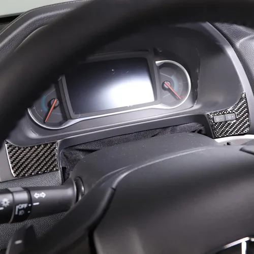 Vista 5 de Kit de calcomanías de fibra de carbono real 3D suave para consola de automóvil, salida de aire, marco de ventilación, decoración compatible con Negro