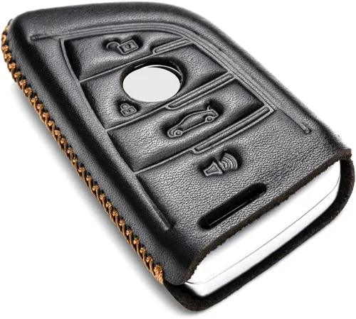 Vista 3 de Vitodeco Funda de llave inteligente de cuero compatible con BMW Serie 2, 3, 5, 6, 7 M, X1, X3, X4, X5, X6, X7 2014-2022