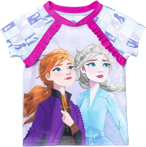 Vista 4 de Disney Frozen Elsa Anna - Conjunto de traje de baño falda de bikini de una pieza