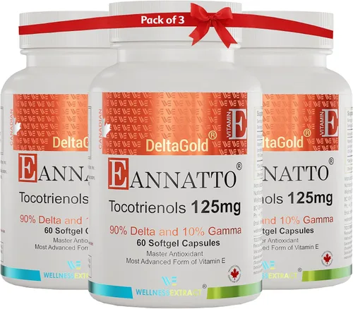Vista 8 de WELLNESS EXTRACT Eannatto Tocotrienoles Deltagold Vitamina E Suplementos blandos, sin tocoferol, sin OMG, sin gluten y antioxidante