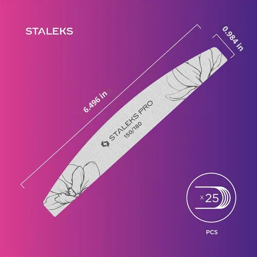 Vista 6 de STALEKS PRO Expert 40 Crescent - Lima de uñas mineral (grano 150/180, 25 piezas) – Lima profesional de doble cara para dar forma de uñas