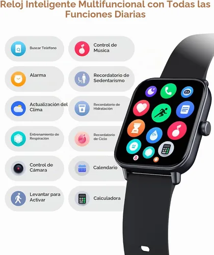 Vista 6 de Relojes inteligentes para mujeres/hombres, reloj inteligente para teléfonos Android y compatible con iPhone, Alexa integrado, relojes de fitness