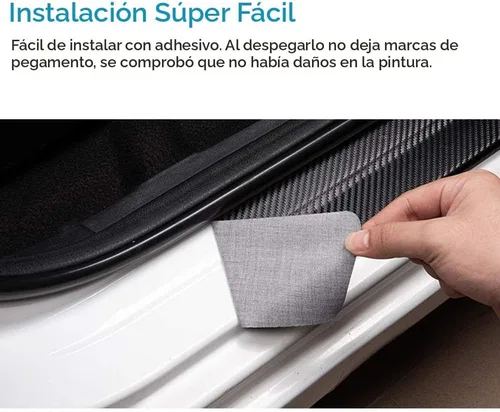 Vista 4 de LEXLEY Protector de umbral de puerta de cuero estilo fibra de carbono para HRV HR-V Explorer 2015-2022, protector de placa antirasguños sucios Azul