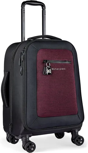 Vista 5 de Sherpani Latitude, equipaje de mano suave de viaje de 22 pulgadas, equipaje duradero, maletas ampliables con ruedas, equipaje ligero con ruedas
