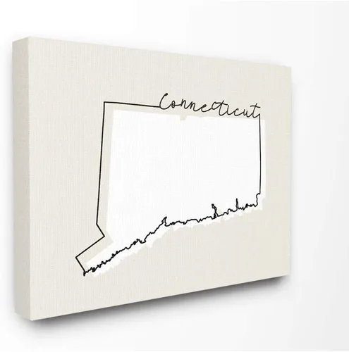 Vista 5 de Stupell Industries Connecticut Home State Map - Arte de pared con marco gris, diseño de mapa de estado neutro, 11 x 14, multicolor Stupell