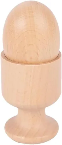 Vista 2 de JE JOUE Montessori Materials Huevo de madera con taza para juguete infantil