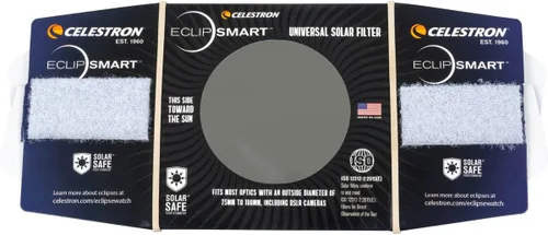 Vista 6 de Celestron – Filtro seguro para eclipse solar EclipSmart para telescopio y cámara – Cumple con los estándares ISO 12312-2:2015(E) – Funciona con su