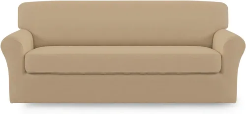 Vista 25 de Easy-Going - Funda elástica de microfibra de 2 piezas para sofá, funda suave de elastano, lavable, parte inferior elástica, protector para muebles