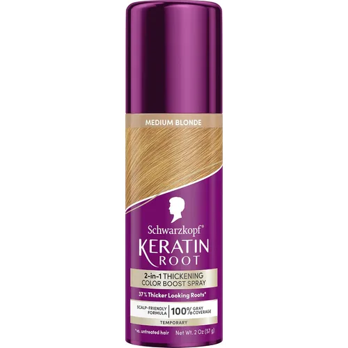 Vista 12 de Schwarzkopf Keratin Root Spray de color temporal para el cabello, marrón oscuro, cobertura instantánea de canas, raíces más gruesas y de aspecto más