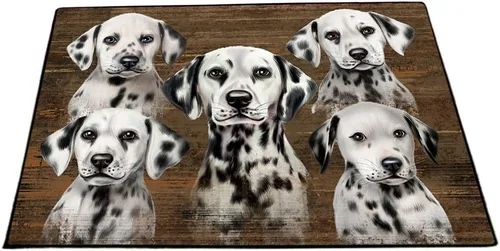 Vista 29 de Doggie of the Day Dalmatian Dogs Floor Mat - 4th of July Independence Day - Best Dog Doormat - Protector Decor - Unique Portrait Art - Premium
