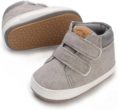 Vista 30 de COSANKIM Zapatos deportivos para bebé niño y niña, zapatos de tobillo altos, antideslizantes, suela suave, zapatos de cuna para niños pequeños