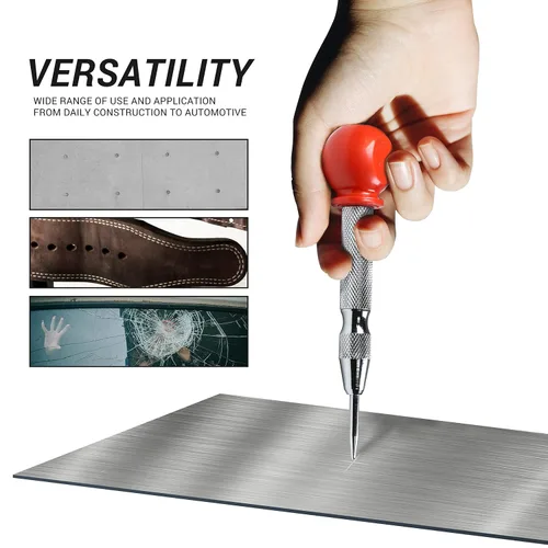 Vista 7 de Rok Hardware 5-1/8 "Herramienta automática de perforación de agujero central de acero con resorte para metal, madera y plástico ROKCPUNCH
