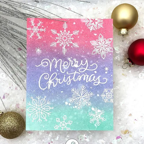 Vista 5 de Juego de sellos y troqueles transparentes de copos de nieve de Navidad para hacer tarjetas, plantillas de corte para álbumes de recortes, álbum