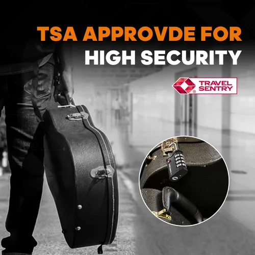 Vista 4 de SURE LOCK TSA aceptó candado de equipaje de gran resistencia para cajas de armas, transporte de cajas de equipos en ferias comerciales, música e