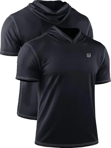 Vista 4 de NELEUS Dry Fit - Camiseta deportiva sin mangas para correr con capucha